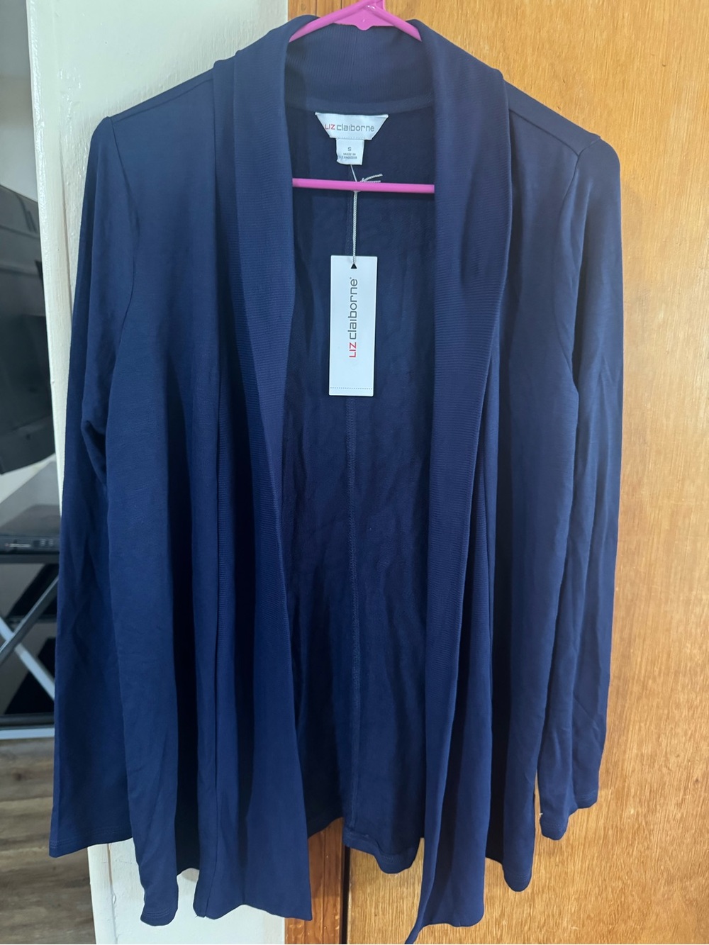 Liz Claiborne Dark Navy Open Cardigan